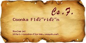 Csonka Flórián névjegykártya