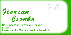 florian csonka business card