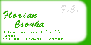 florian csonka business card